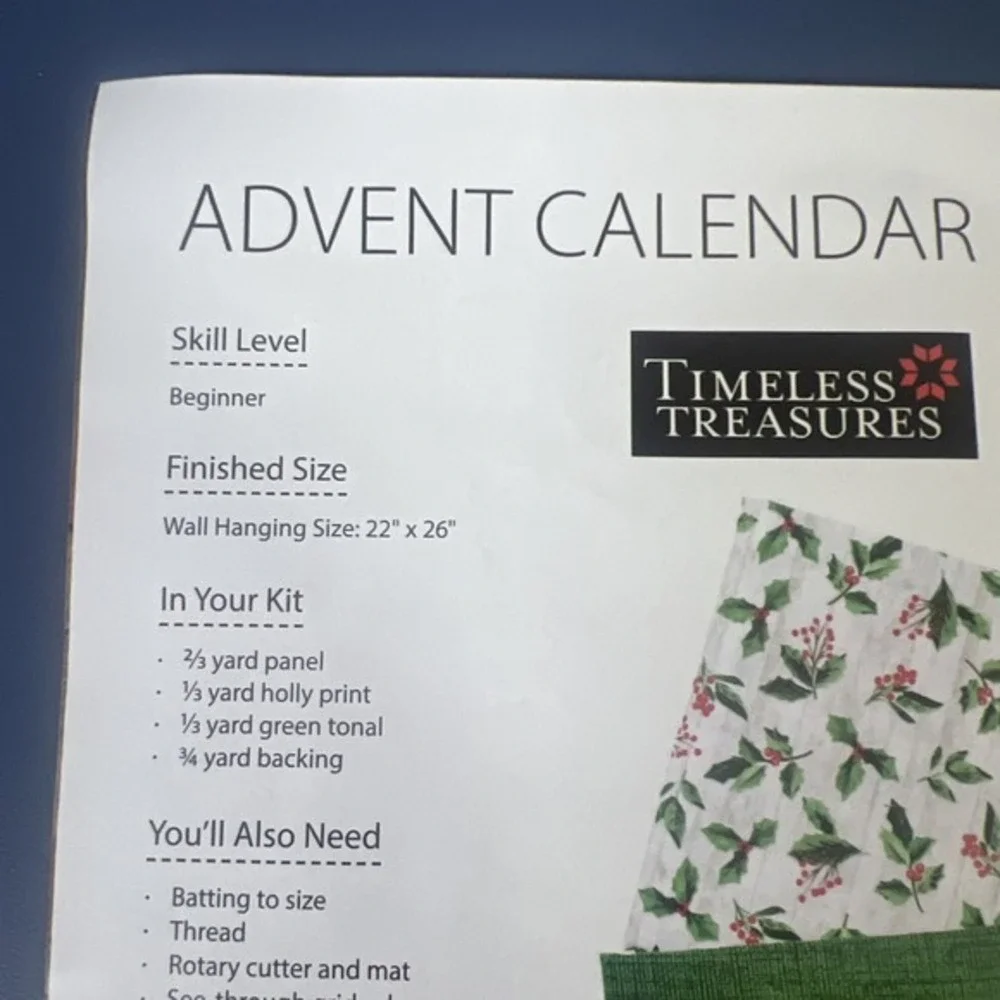 Annie's Holiday Quilters Club Advent‎ Calendar, Timeless Treasures Christmas New